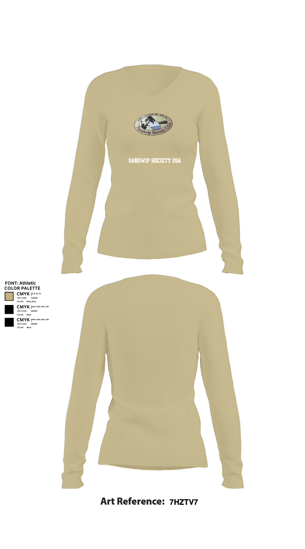 Womens Long Sleeve Vneck Shirt, Sandwip society USA, , Teamtime, Team time, sublimation, custom sports apparel, team uniforms, spirit wear, spiritwear, sports uniforms, custom shirts, team store, custom team store, fundraiser sports, apparel fundraiser