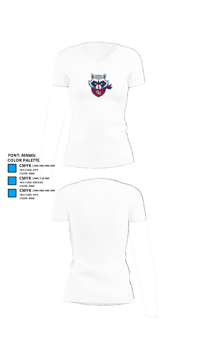 Oak Hill High School 95566271 Women's Short Sleeve V-neck Shirt - 18
