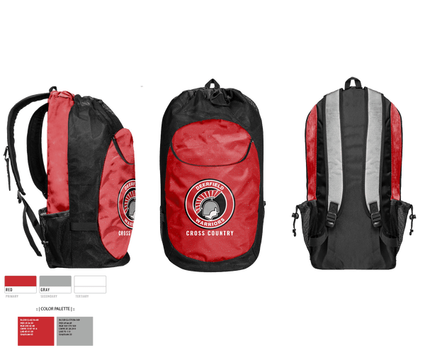 Gear Bag, Deerfield High School Cross Country, Cross Country, Teamtime, Team time, sublimation, custom sports apparel, team uniforms, spirit wear, spiritwear, sports uniforms, custom shirts, team store, custom team store, fundraiser sports, apparel fundraiser