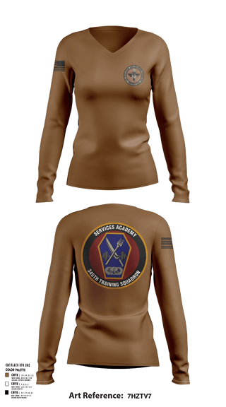 Womens Long Sleeve Vneck Shirt, 345 TRS, Air Force, Teamtime, Team time, sublimation, custom sports apparel, team uniforms, spirit wear, spiritwear, sports uniforms, custom shirts, team store, custom team store, fundraiser sports, apparel fundraiser