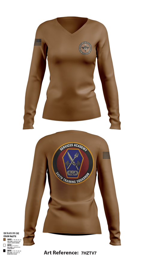 Womens Long Sleeve Vneck Shirt, 345 TRS, Air Force, Teamtime, Team time, sublimation, custom sports apparel, team uniforms, spirit wear, spiritwear, sports uniforms, custom shirts, team store, custom team store, fundraiser sports, apparel fundraiser