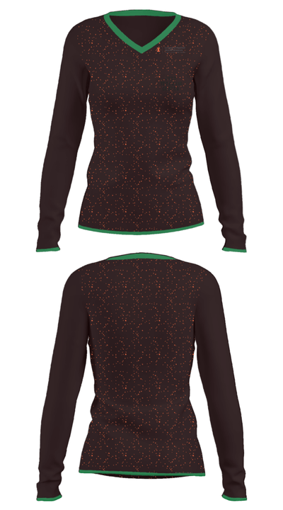 Chez Veterans Center 68396443 Women's Long Sleeve V-neck Shirt - 33