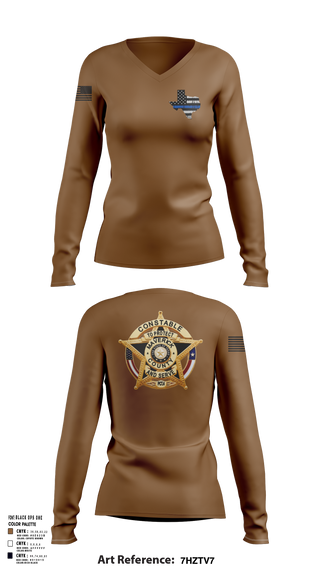 Womens Long Sleeve Vneck Shirt, Maverick County Constable PCT 4, , Teamtime, Team time, sublimation, custom sports apparel, team uniforms, spirit wear, spiritwear, sports uniforms, custom shirts, team store, custom team store, fundraiser sports, apparel fundraiser