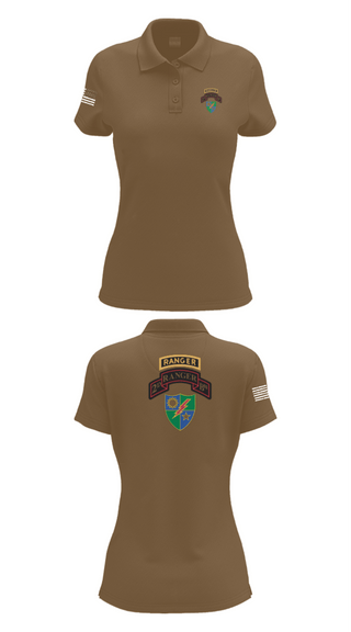 Women's Short Sleeve Performance Polo, 2nd Battalion 75th Ranger Regiment, , Teamtime, Team time, sublimation, custom sports apparel, team uniforms, spirit wear, spiritwear, sports uniforms, custom shirts, team store, custom team store, fundraiser sports, apparel fundraiser