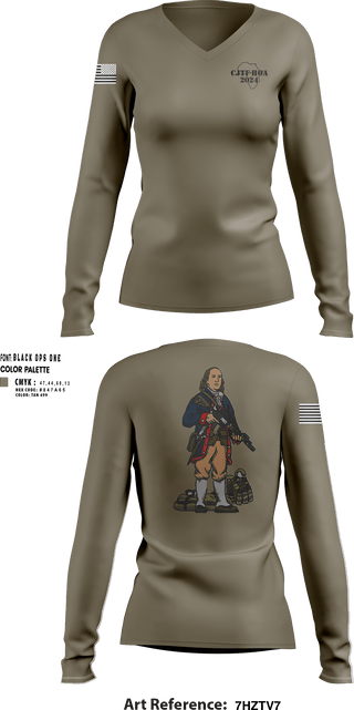 Womens Long Sleeve Vneck Shirt, Aco 1-111, Army, Teamtime, Team time, sublimation, custom sports apparel, team uniforms, spirit wear, spiritwear, sports uniforms, custom shirts, team store, custom team store, fundraiser sports, apparel fundraiser