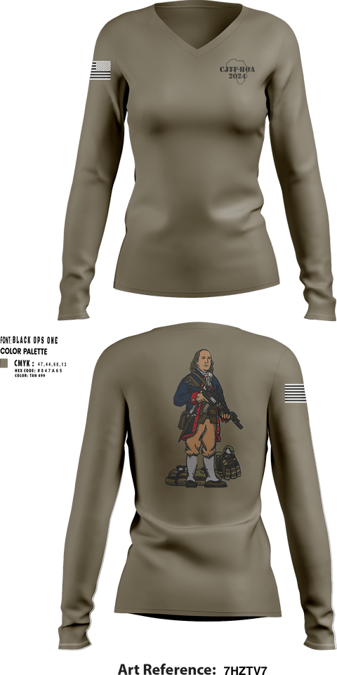 Womens Long Sleeve Vneck Shirt, Aco 1-111, Army, Teamtime, Team time, sublimation, custom sports apparel, team uniforms, spirit wear, spiritwear, sports uniforms, custom shirts, team store, custom team store, fundraiser sports, apparel fundraiser