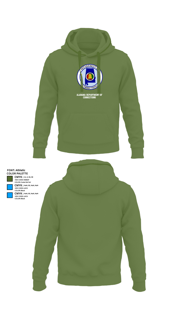 Hoodie, Alabama Department of Corrections, Police, Teamtime, Team time, sublimation, custom sports apparel, team uniforms, spirit wear, spiritwear, sports uniforms, custom shirts, team store, custom team store, fundraiser sports, apparel fundraiser