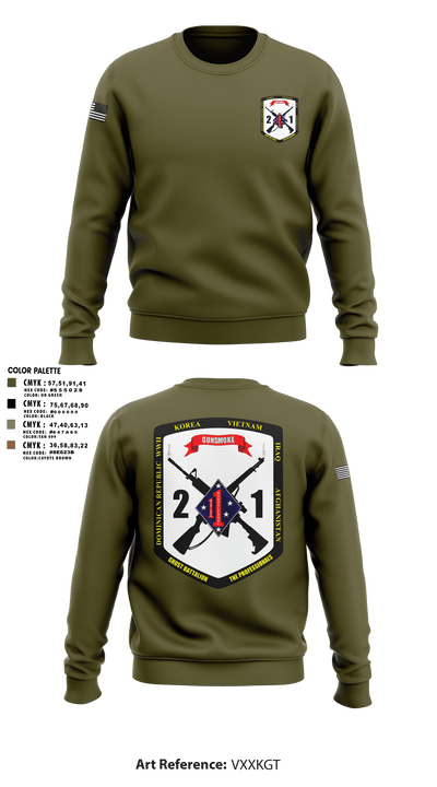 2nd Battalion, 1st Marine Regiment 96823879 Crew Neck Sweatshirt - 104