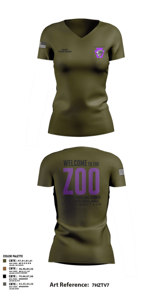 Womens Short Sleeve Vneck Shirt, Charger Co. / 2-112th Infantry Battalion, National Guard, Teamtime, Team time, sublimation, custom sports apparel, team uniforms, spirit wear, spiritwear, sports uniforms, custom shirts, team store, custom team store, fundraiser sports, apparel fundraiser