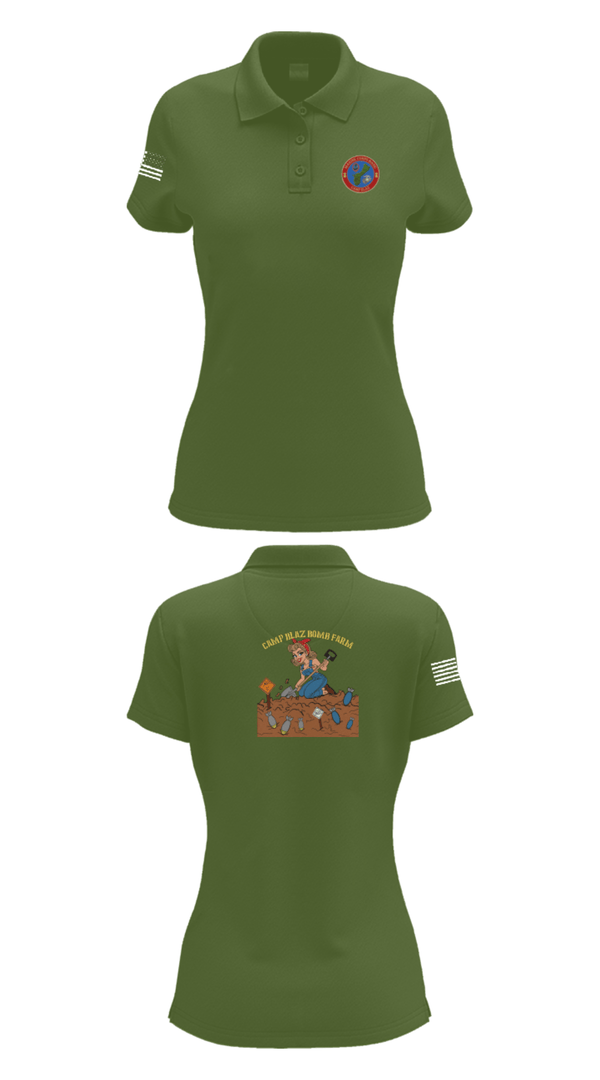 Women's Short Sleeve Performance Polo, MCB Camp Blaz Ordnance, Marines, Teamtime, Team time, sublimation, custom sports apparel, team uniforms, spirit wear, spiritwear, sports uniforms, custom shirts, team store, custom team store, fundraiser sports, apparel fundraiser