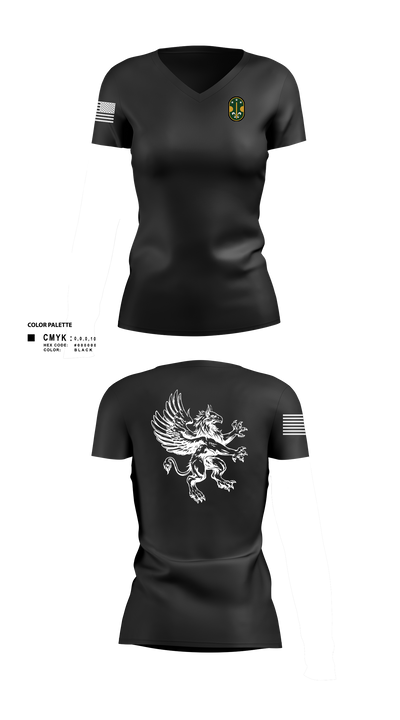 3rd Platoon Gryphons 20290567 Women's Short Sleeve V-neck Shirt - 1