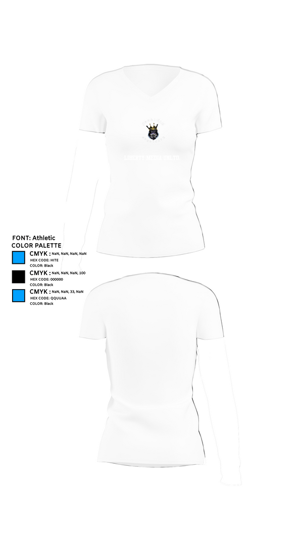 Womens Short Sleeve Vneck Shirt, Liberty Media Unltd., , Teamtime, Team time, sublimation, custom sports apparel, team uniforms, spirit wear, spiritwear, sports uniforms, custom shirts, team store, custom team store, fundraiser sports, apparel fundraiser