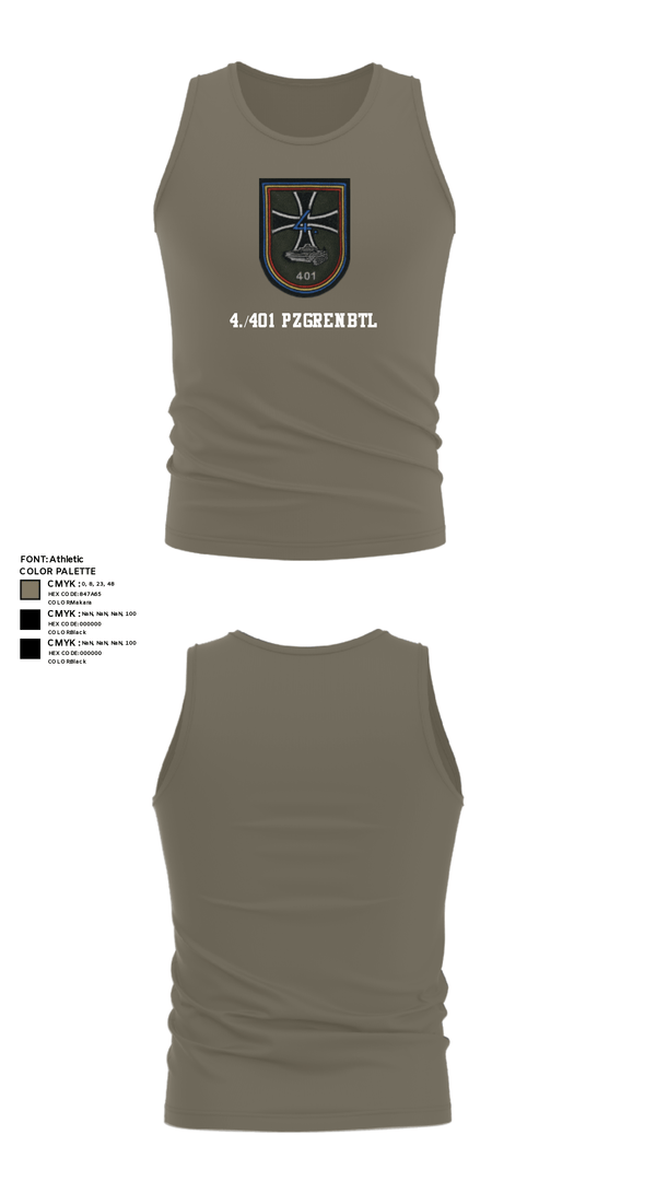 Tank Top, 4./401 PzGrenBtl, Army, Teamtime, Team time, sublimation, custom sports apparel, team uniforms, spirit wear, spiritwear, sports uniforms, custom shirts, team store, custom team store, fundraiser sports, apparel fundraiser