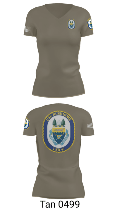 USS RUSHMORE 78932182 Women's Short Sleeve V-neck Shirt - 65