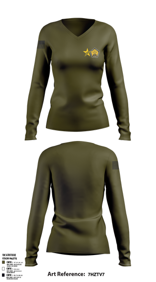 Womens Long Sleeve Vneck Shirt, Army Reserve H2F, Army, Teamtime, Team time, sublimation, custom sports apparel, team uniforms, spirit wear, spiritwear, sports uniforms, custom shirts, team store, custom team store, fundraiser sports, apparel fundraiser