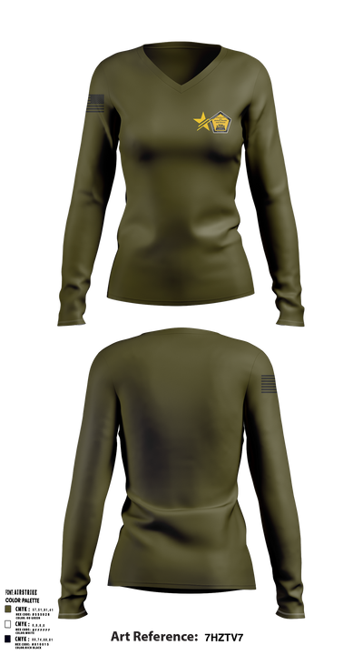 P3T H2F 41377310 Women's Long Sleeve V-neck Shirt - 2
