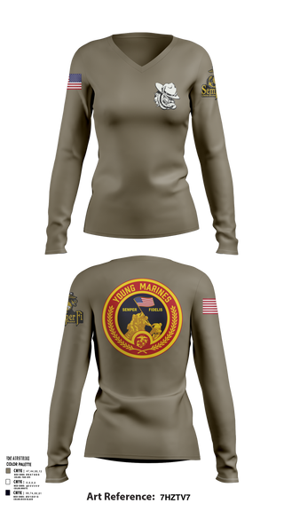 Womens Long Sleeve Vneck Shirt, Rogue Valley, Marines, Teamtime, Team time, sublimation, custom sports apparel, team uniforms, spirit wear, spiritwear, sports uniforms, custom shirts, team store, custom team store, fundraiser sports, apparel fundraiser