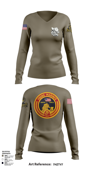 Rogue Valley 54220883 Women's Long Sleeve V-neck Shirt - 105