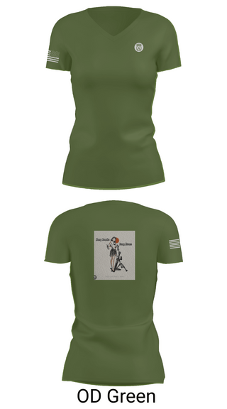 Womens Short Sleeve Vneck Shirt, a-co 2-2in 3/10, Army, Teamtime, Team time, sublimation, custom sports apparel, team uniforms, spirit wear, spiritwear, sports uniforms, custom shirts, team store, custom team store, fundraiser sports, apparel fundraiser