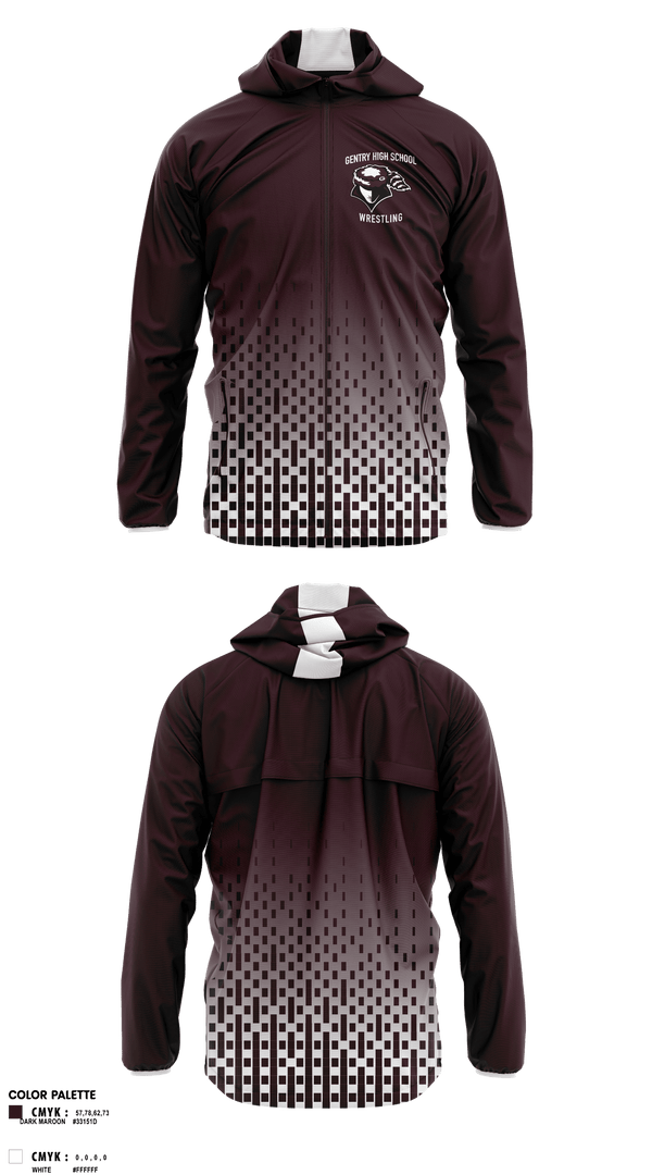 Windbreaker, Gentry High School Wrestling, Wrestling, Teamtime, Team time, sublimation, custom sports apparel, team uniforms, spirit wear, spiritwear, sports uniforms, custom shirts, team store, custom team store, fundraiser sports, apparel fundraiser