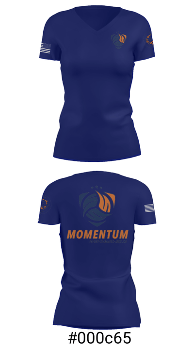 Momentum Volleyball Club 81929497 Women's Short Sleeve V-neck Shirt - 21