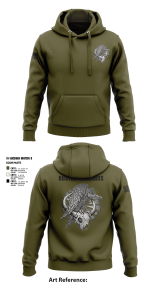 Hoodie, CREW 3 BUSTED BUZZARDS, Army, Teamtime, Team time, sublimation, custom sports apparel, team uniforms, spirit wear, spiritwear, sports uniforms, custom shirts, team store, custom team store, fundraiser sports, apparel fundraiser
