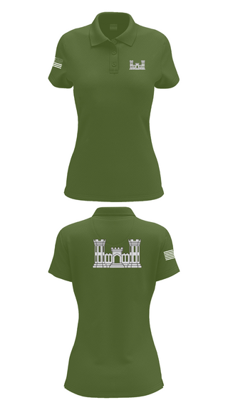 Womens Short Sleeve Performance Polo, 250TH ENGINEERING COMPANY, National Guard, Teamtime, Team time, sublimation, custom sports apparel, team uniforms, spirit wear, spiritwear, sports uniforms, custom shirts, team store, custom team store, fundraiser sports, apparel fundraiser