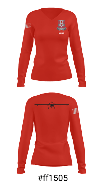 Det 1 876 BEB 21626165 Women's Long Sleeve V-neck Shirt - 20