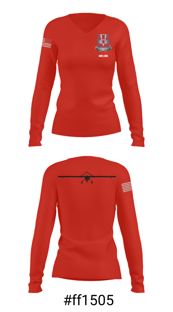 Women's Long Sleeve Vneck Shirt, Det 1 876 BEB, , Teamtime, Team time, sublimation, custom sports apparel, team uniforms, spirit wear, spiritwear, sports uniforms, custom shirts, team store, custom team store, fundraiser sports, apparel fundraiser