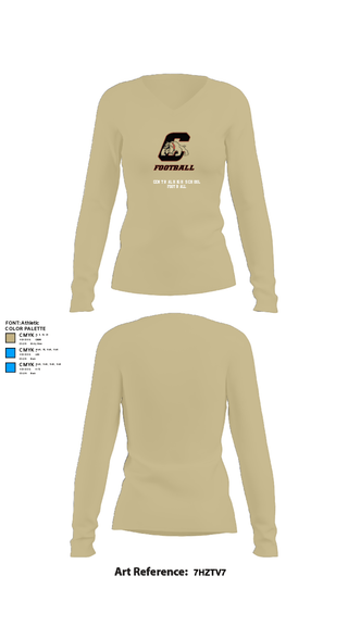 Women's Long Sleeve Vneck Shirt, Central High School Football, Football, Teamtime, Team time, sublimation, custom sports apparel, team uniforms, spirit wear, spiritwear, sports uniforms, custom shirts, team store, custom team store, fundraiser sports, apparel fundraiser