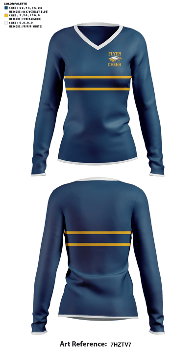 Franklin County High School Cheer 12628836 Women's Long Sleeve V-neck Shirt - 41