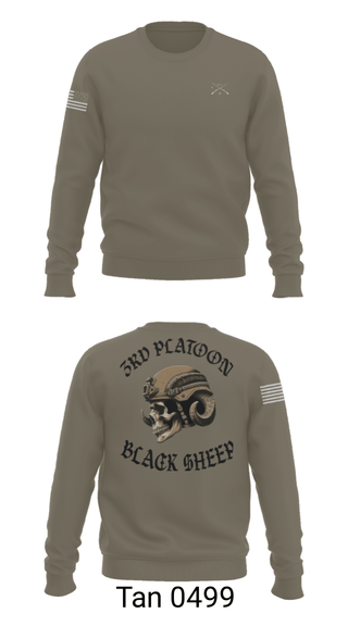 Crew Neck Sweatshirt, 3rd PLT Black Sheep, Army, Teamtime, Team time, sublimation, custom sports apparel, team uniforms, spirit wear, spiritwear, sports uniforms, custom shirts, team store, custom team store, fundraiser sports, apparel fundraiser