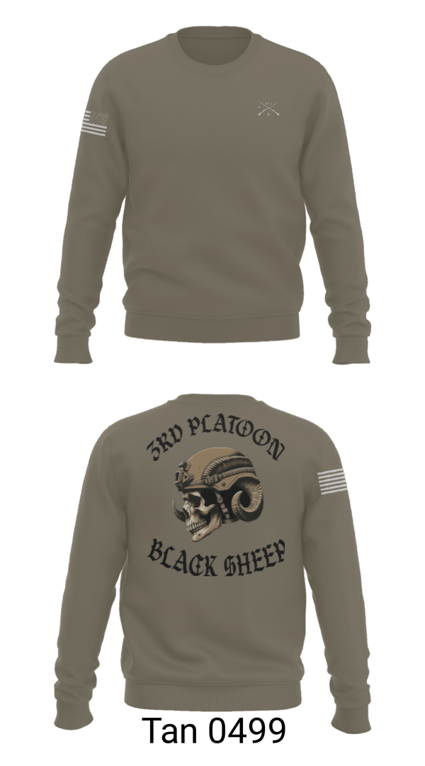 Crew Neck Sweatshirt, 3rd PLT Black Sheep, Army, Teamtime, Team time, sublimation, custom sports apparel, team uniforms, spirit wear, spiritwear, sports uniforms, custom shirts, team store, custom team store, fundraiser sports, apparel fundraiser