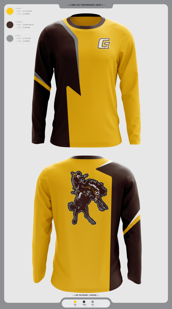 Long Sleeve Performance Shirt, Garden City Broncbusters, Golf, Teamtime, Team time, sublimation, custom sports apparel, team uniforms, spirit wear, spiritwear, sports uniforms, custom shirts, team store, custom team store, fundraiser sports, apparel fundraiser