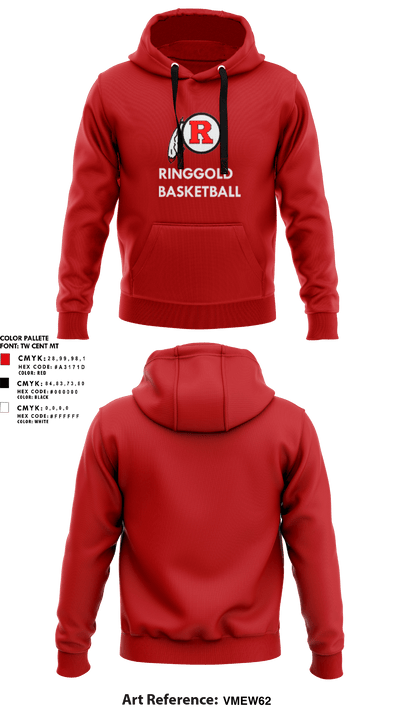 Ringgold High School Basketball 85417803 Hoodie - 1