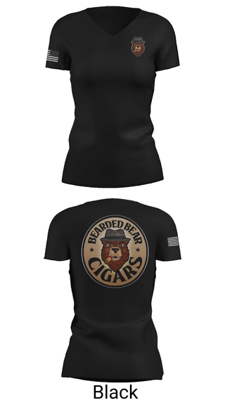 Womens Short Sleeve Vneck Shirt, Bearded Bear Cigars, , Teamtime, Team time, sublimation, custom sports apparel, team uniforms, spirit wear, spiritwear, sports uniforms, custom shirts, team store, custom team store, fundraiser sports, apparel fundraiser