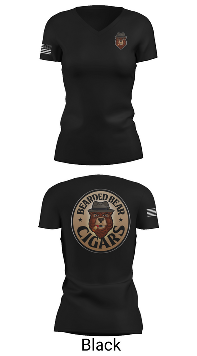Bearded Bear Cigars 58780809 Women's Short Sleeve V-neck Shirt - 38