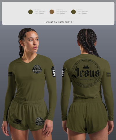Strike force Battalion 17678109 Women's Long Sleeve V-neck Shirt - 3