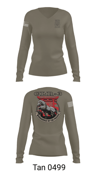 Women's Long Sleeve Vneck Shirt, WorkHorse, Marines, Teamtime, Team time, sublimation, custom sports apparel, team uniforms, spirit wear, spiritwear, sports uniforms, custom shirts, team store, custom team store, fundraiser sports, apparel fundraiser