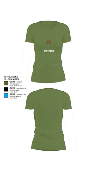 Women's Short Sleeve Vneck Shirt, 465 EVCC, Army, Teamtime, Team time, sublimation, custom sports apparel, team uniforms, spirit wear, spiritwear, sports uniforms, custom shirts, team store, custom team store, fundraiser sports, apparel fundraiser