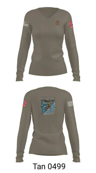 Women's Long Sleeve Vneck Shirt, 34th DSB, Army, Teamtime, Team time, sublimation, custom sports apparel, team uniforms, spirit wear, spiritwear, sports uniforms, custom shirts, team store, custom team store, fundraiser sports, apparel fundraiser