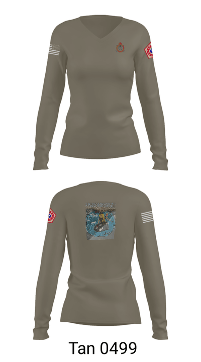 34th DSB 92215836 Women's Long Sleeve V-neck Shirt - 77