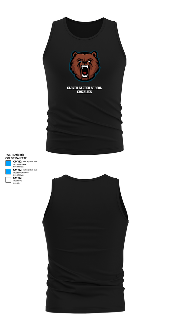 Tank Top, Clover Garden School Grizzlies, Spirit Store, Teamtime, Team time, sublimation, custom sports apparel, team uniforms, spirit wear, spiritwear, sports uniforms, custom shirts, team store, custom team store, fundraiser sports, apparel fundraiser