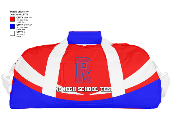 Duffle Bag, Reno High School Tennis, Tennis, Teamtime, Team time, sublimation, custom sports apparel, team uniforms, spirit wear, spiritwear, sports uniforms, custom shirts, team store, custom team store, fundraiser sports, apparel fundraiser