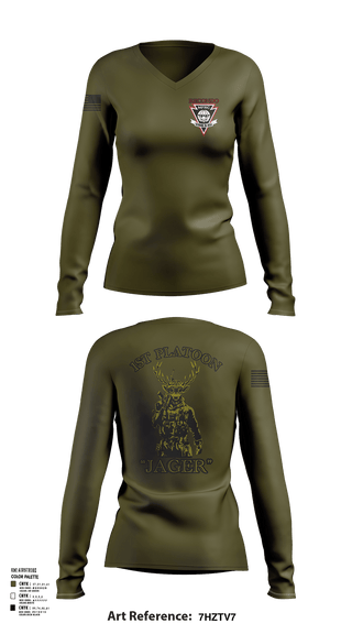 Womens Long Sleeve Vneck Shirt, MFRC, Army, Teamtime, Team time, sublimation, custom sports apparel, team uniforms, spirit wear, spiritwear, sports uniforms, custom shirts, team store, custom team store, fundraiser sports, apparel fundraiser
