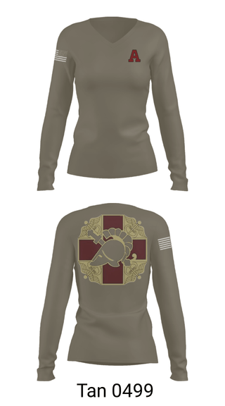 Women's Long Sleeve Vneck Shirt, US MEDDAC, Army, Teamtime, Team time, sublimation, custom sports apparel, team uniforms, spirit wear, spiritwear, sports uniforms, custom shirts, team store, custom team store, fundraiser sports, apparel fundraiser