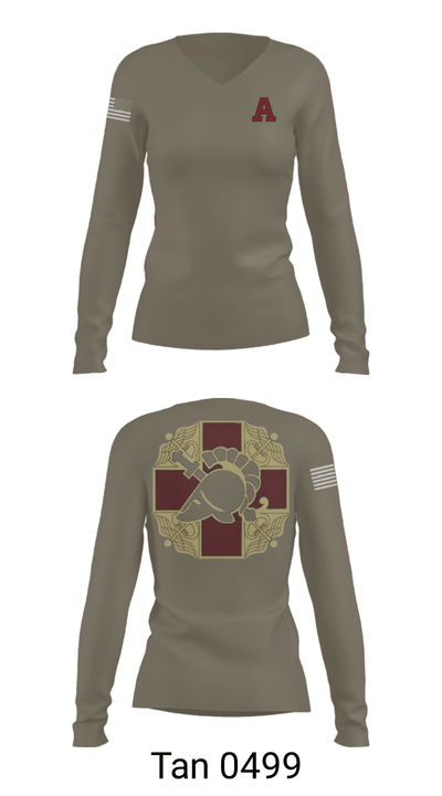 US MEDDAC 46009212 Women's Long Sleeve V-neck Shirt - 77