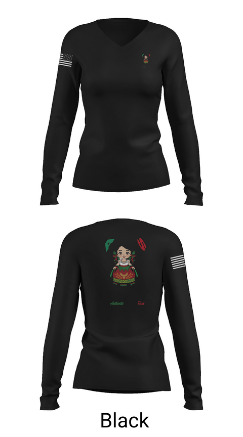 Womens Long Sleeve Vneck Shirt, Aris Kitchen, , Teamtime, Team time, sublimation, custom sports apparel, team uniforms, spirit wear, spiritwear, sports uniforms, custom shirts, team store, custom team store, fundraiser sports, apparel fundraiser