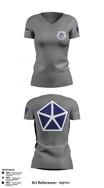 2nd PLT, B TRP, 3-71 CAV 73189782 Women's Short Sleeve V-neck Shirt - 2