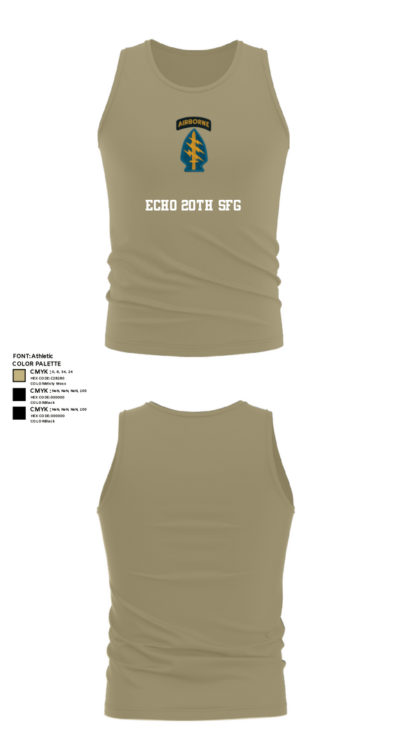 Tank Top, Echo 20th SFG, National Guard, Teamtime, Team time, sublimation, custom sports apparel, team uniforms, spirit wear, spiritwear, sports uniforms, custom shirts, team store, custom team store, fundraiser sports, apparel fundraiser